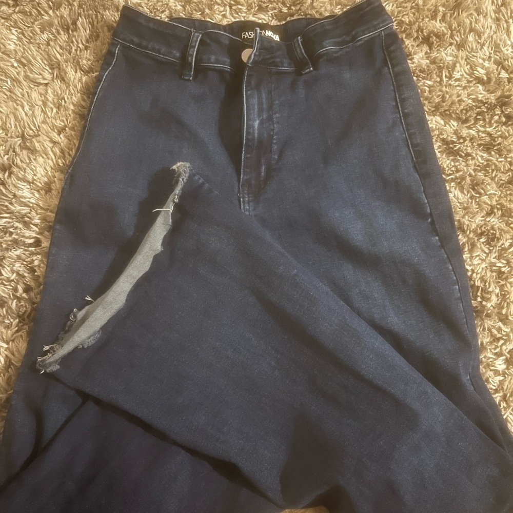 Flare fashion nova blue jeans size 11